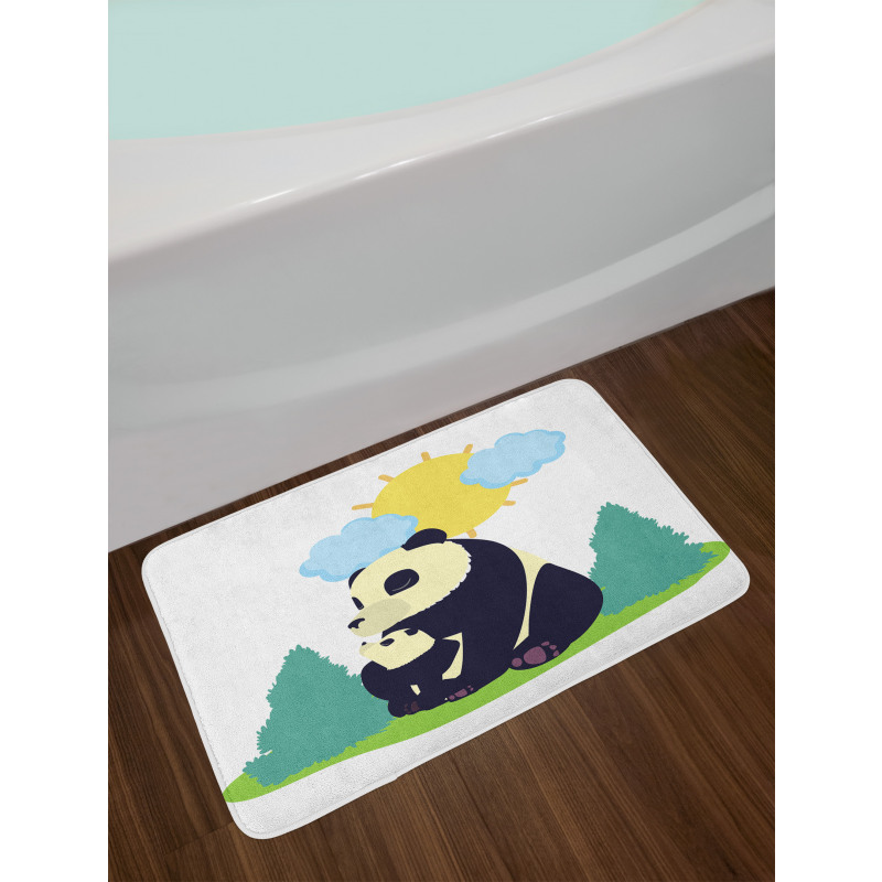 Mammal and His Baby Outdoors Bath Mat