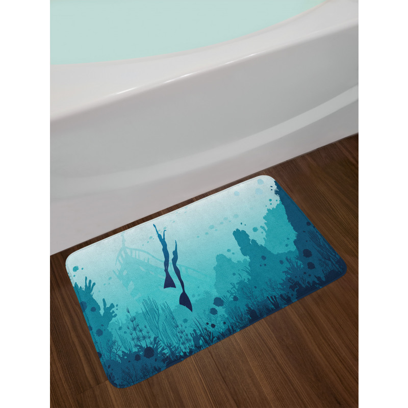 Freedivers and Coral Reef Bath Mat