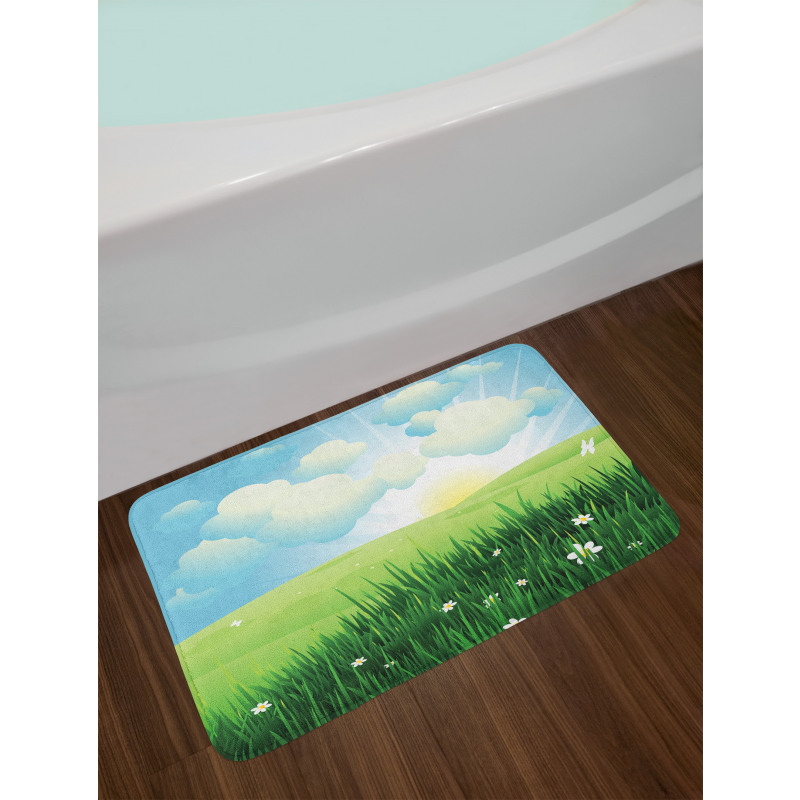 Sun and Clouds Bath Mat