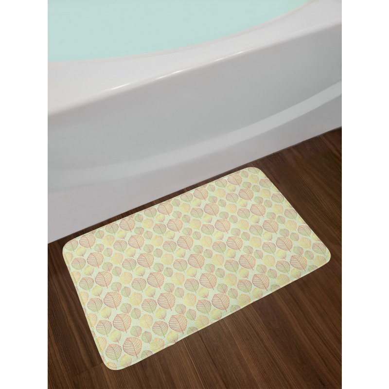 Outline Leaves Bath Mat