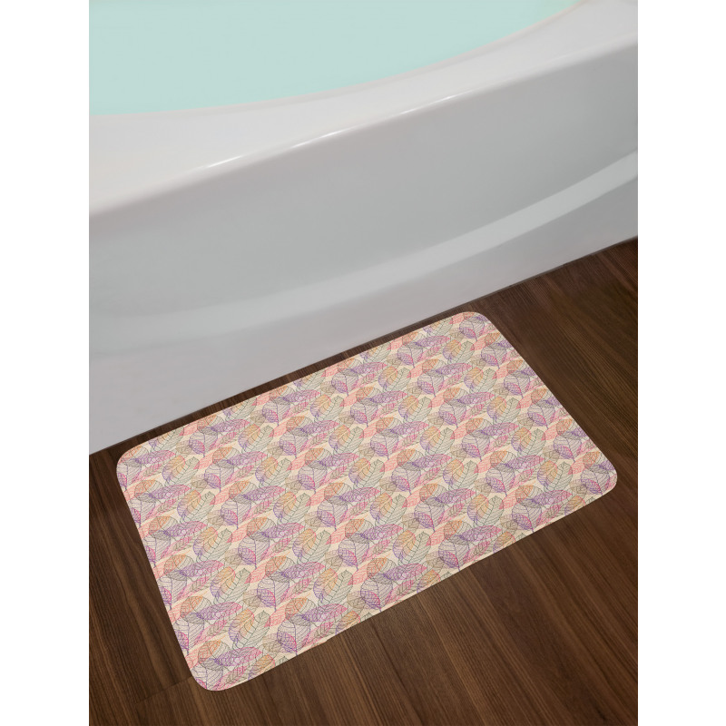 Romantic Fallen Leaves Bath Mat