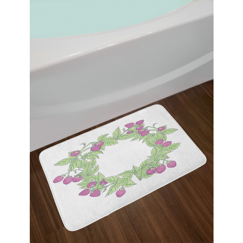 Raspberry Wreath Bath Mat