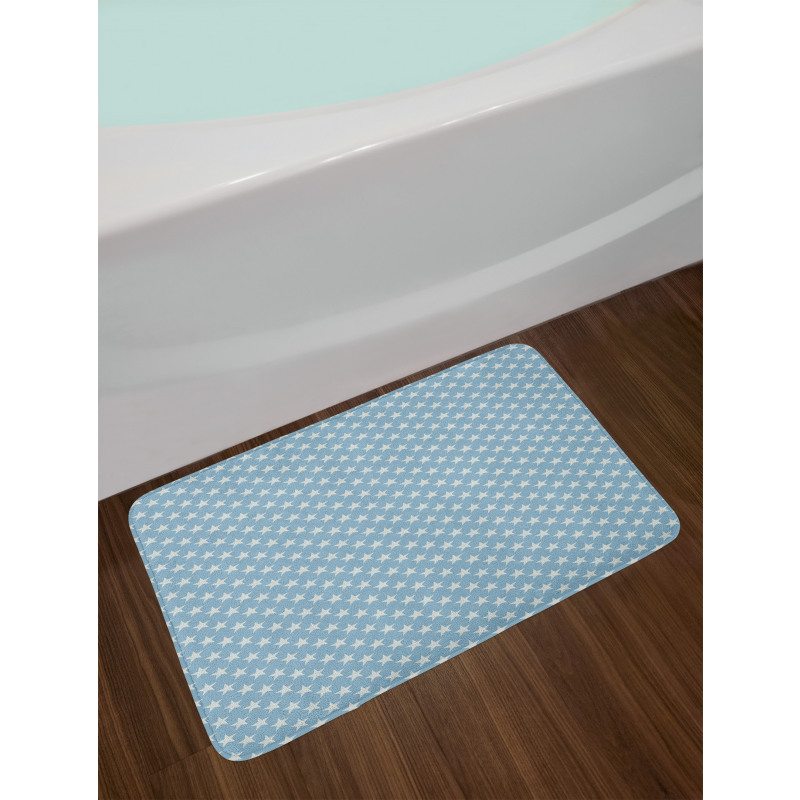 Simple Striped Stars Bath Mat