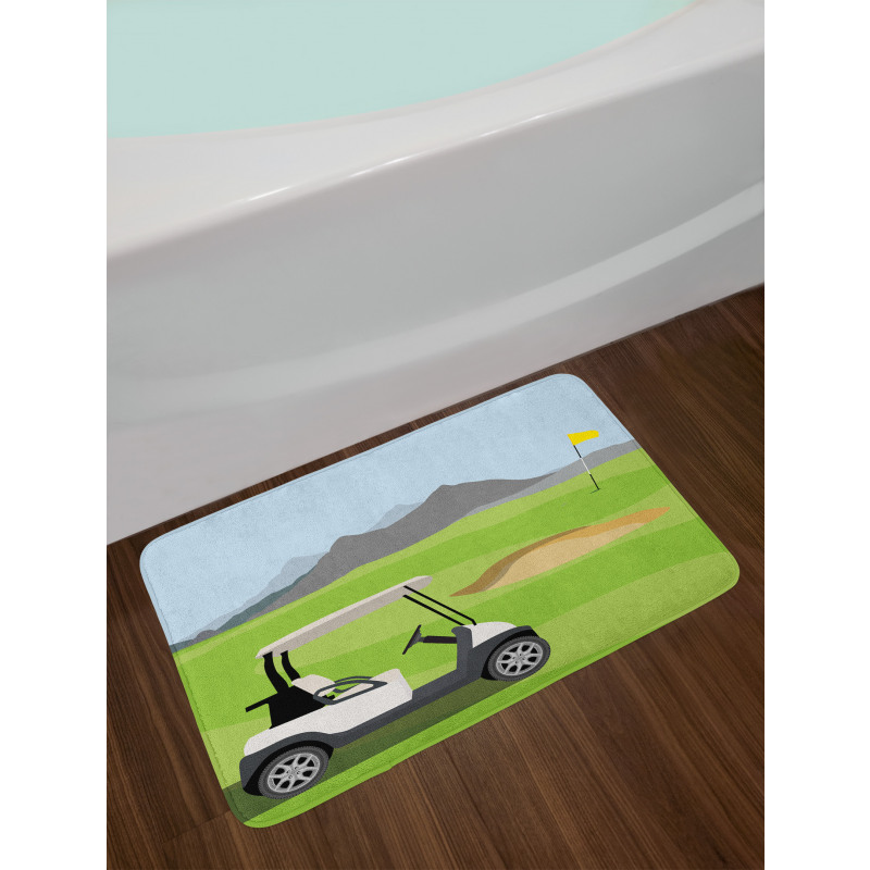 Car Field Flag Bath Mat