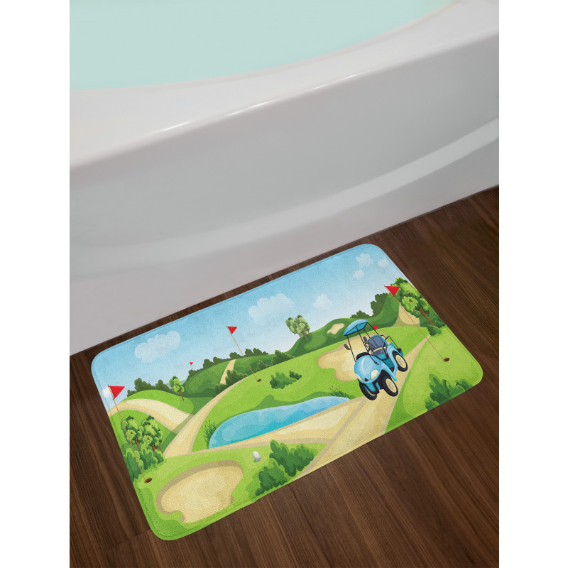 Hills Car Flags Bath Mat