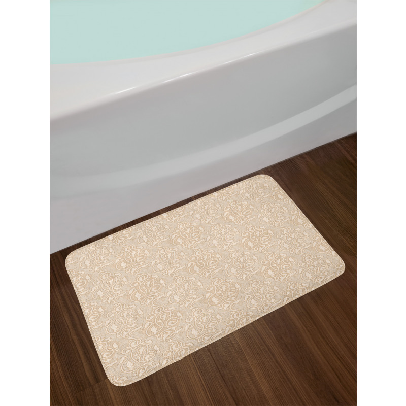 Swirling Seed Flowers Bath Mat