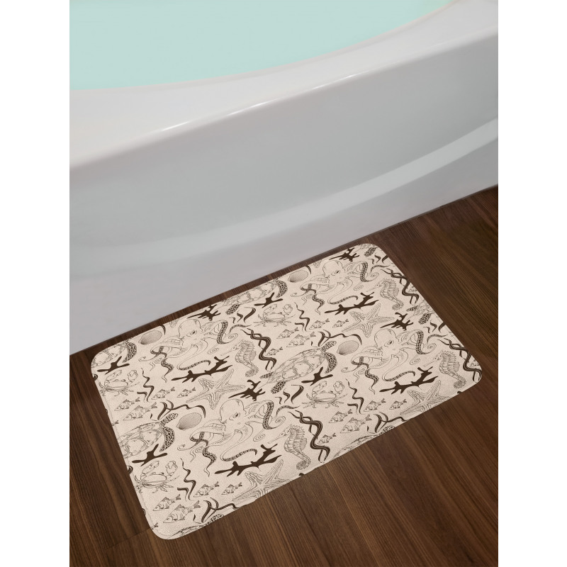 Octopus Crab Seahorse Bath Mat