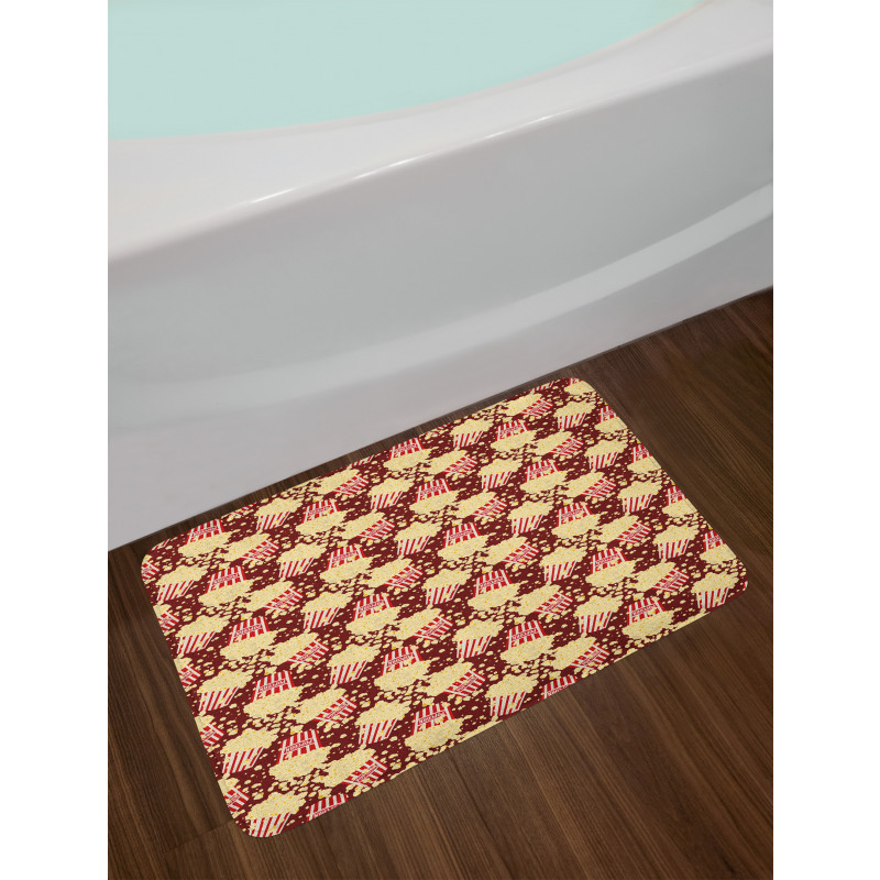 Movie and Popcorn Pattern Bath Mat