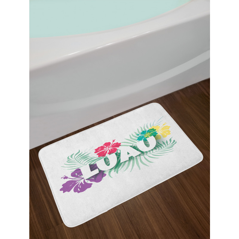 Hawaiian Party Time Petals Bath Mat