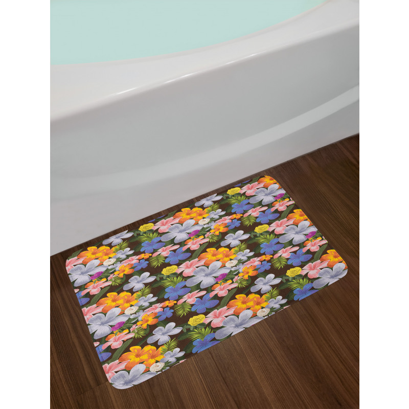 Colorful Various Flowers Bath Mat