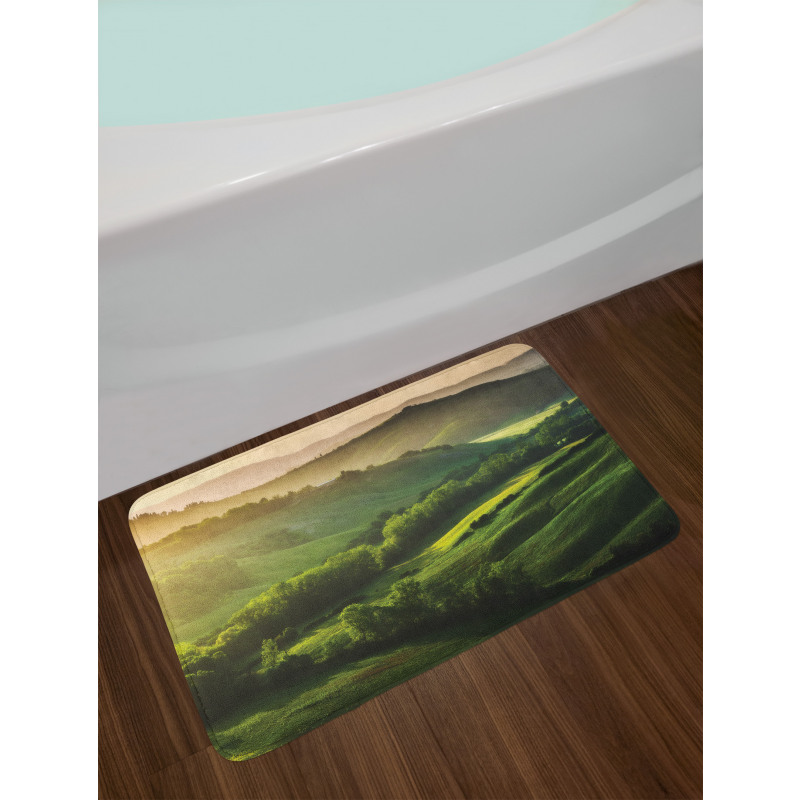 Sunrise on Mountains Bath Mat