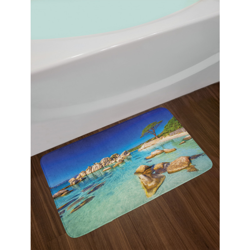 Beach and Clear Ocean Bath Mat