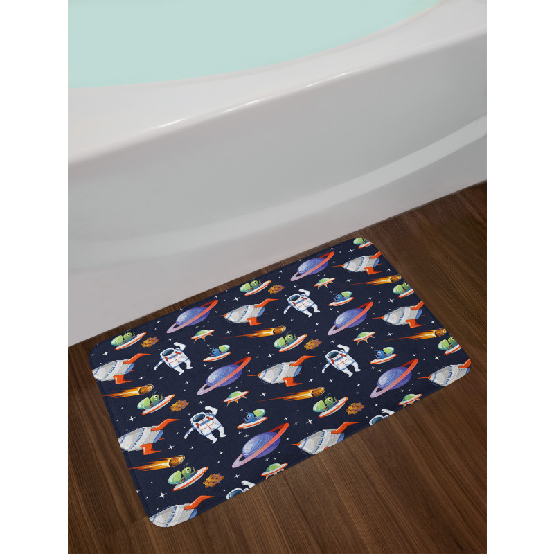 Galaxy Asteroid UFO Astronaut Bath Mat