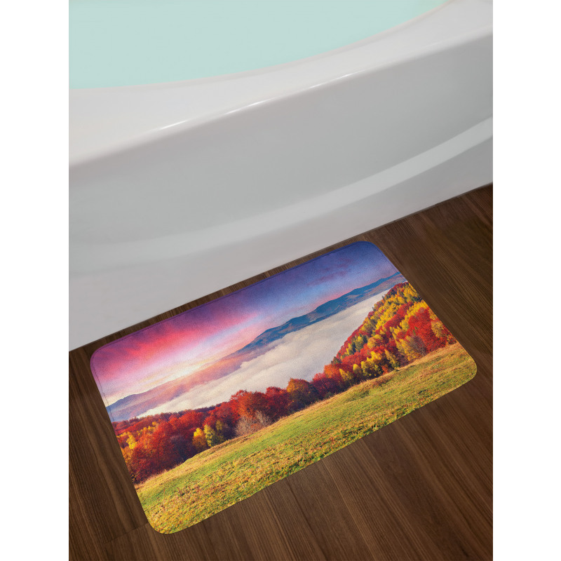 Fall Morning Mountain Bath Mat