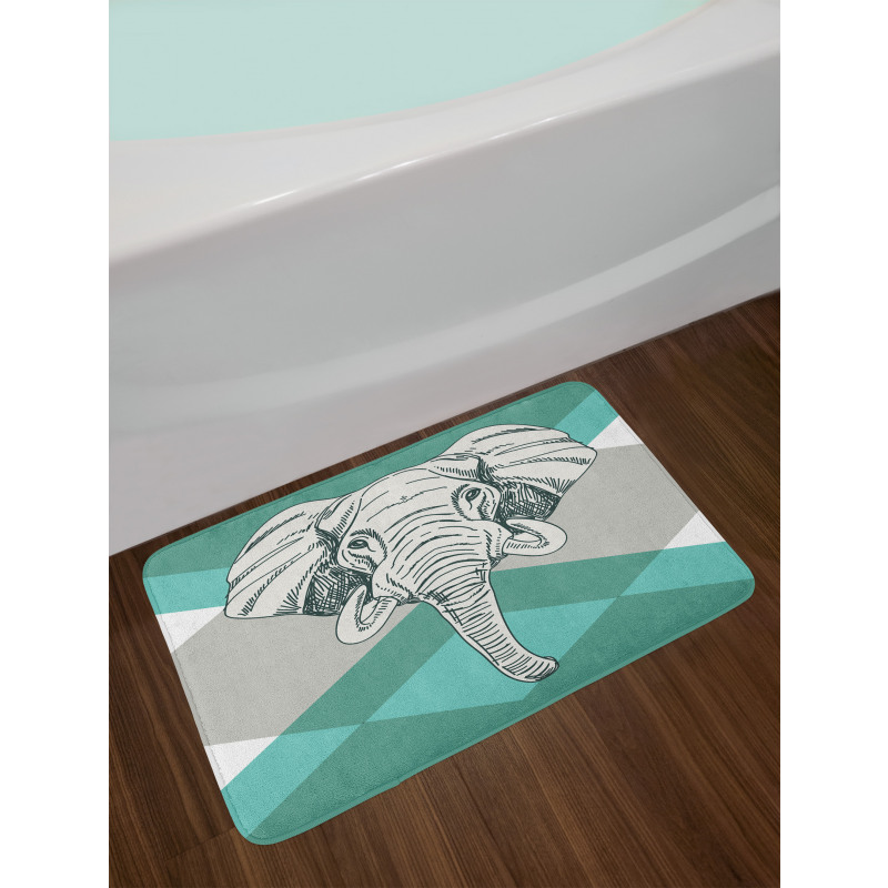 Minimalist Boho Elephant Bath Mat