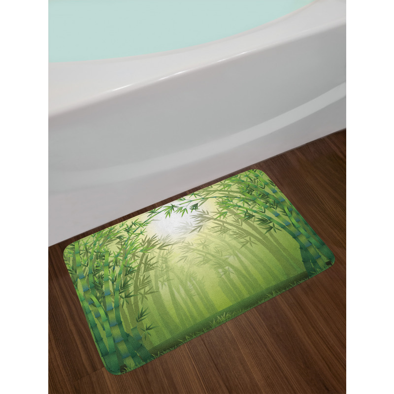 Bamboo Trees in Forest Bath Mat