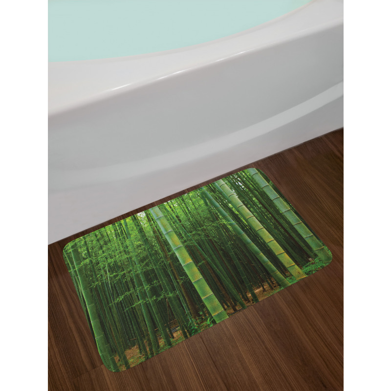 Exotic Bamboo Tree Forest Bath Mat