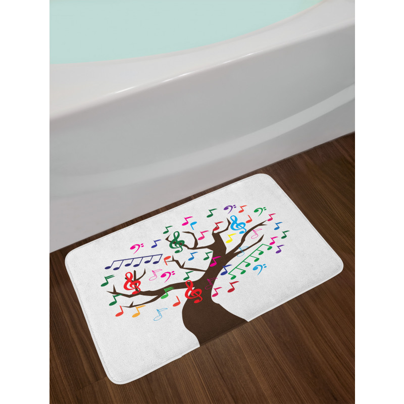 Tree with Colorful Items Bath Mat