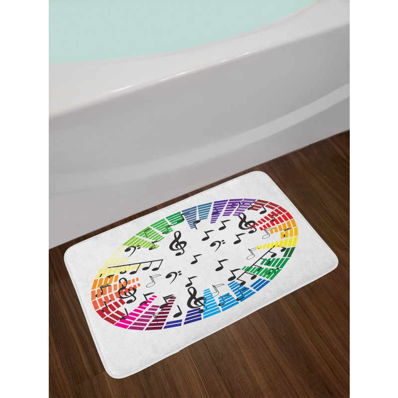 Colorful Round Layout Bath Mat