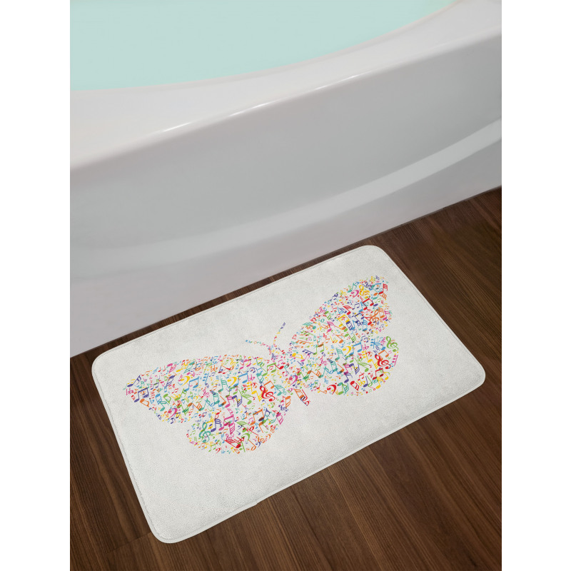 Butterfly with Notes Bath Mat