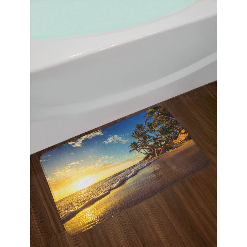 Exotic Beach Sunset Bath Mat