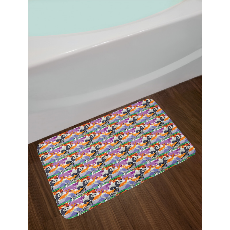 Modern Funny Animals Bath Mat