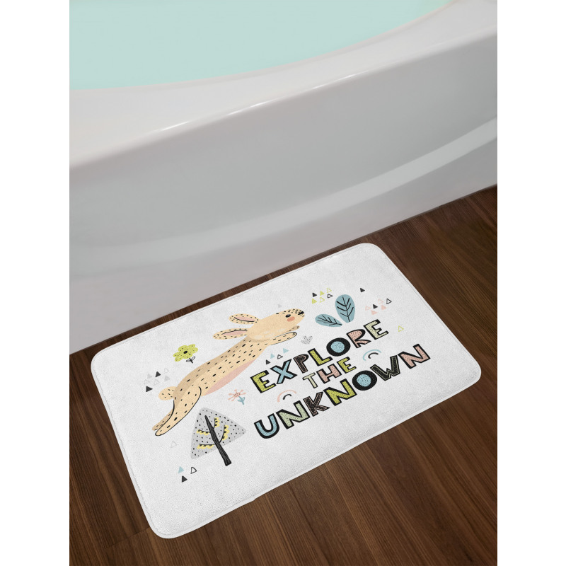 Hopping Bunny Botany Bath Mat