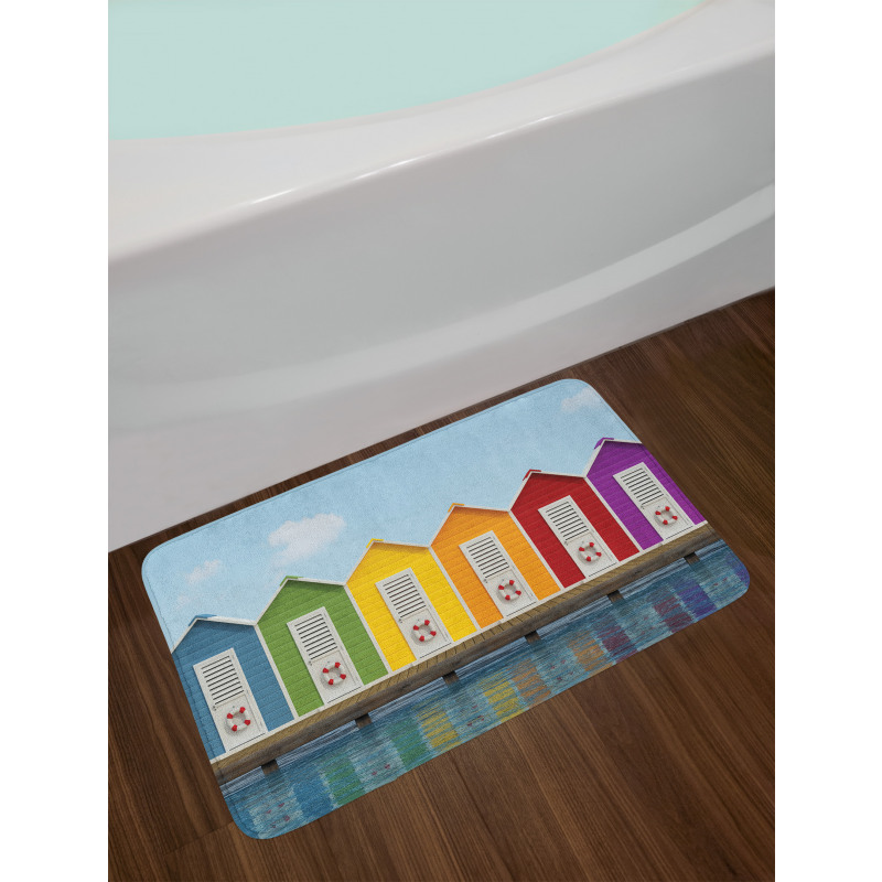 Colorful Cabins Sea Bath Mat