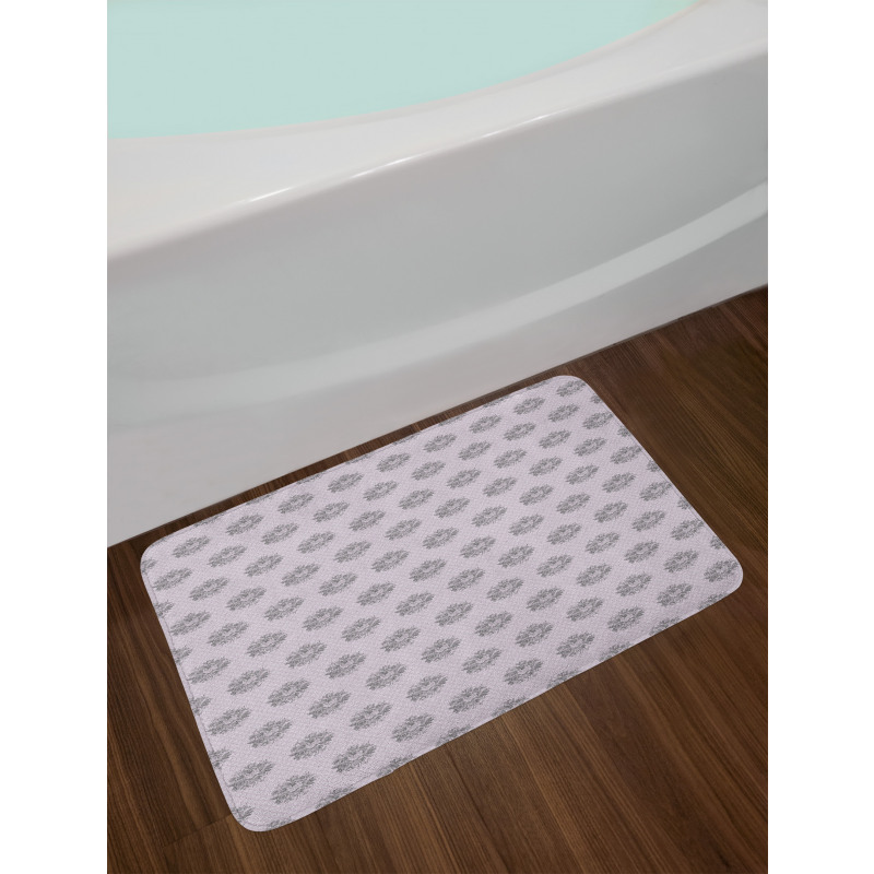 Hand Drawn Flowers and Dots Bath Mat