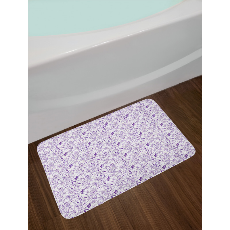 Monochrome Sketch Look Art Bath Mat