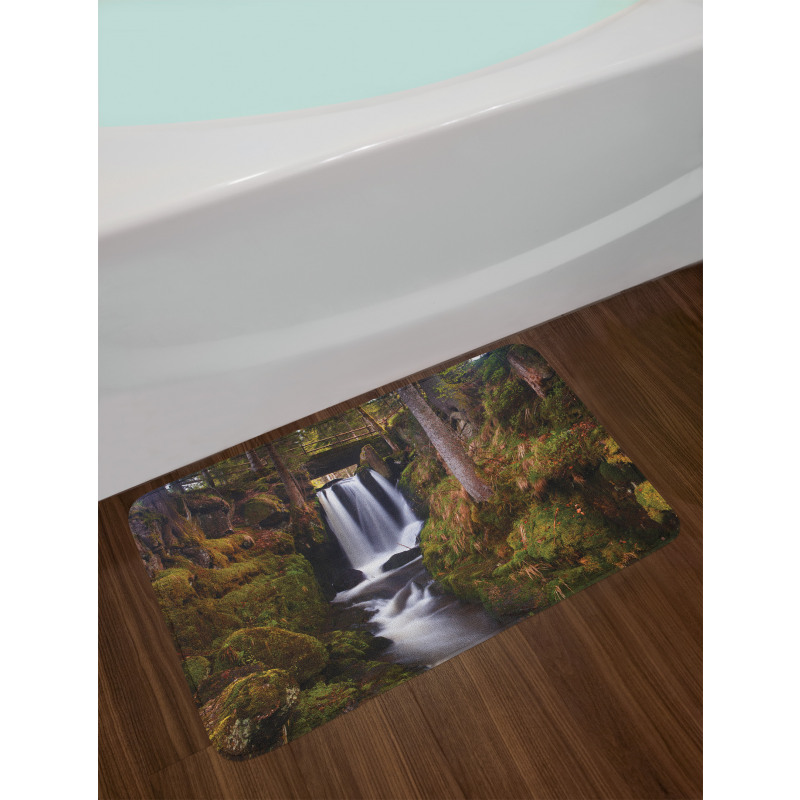 Wooden Bridge Forest Bath Mat