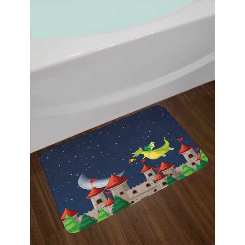 Castle and Flying Dragon Bath Mat