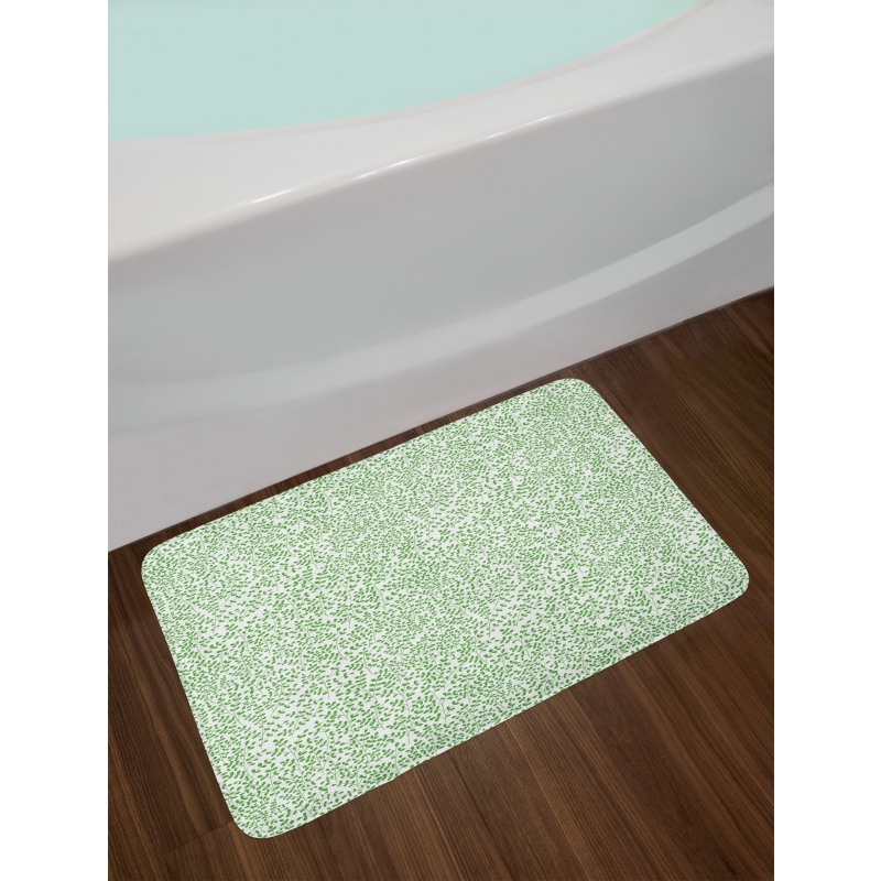 Simplistic Branches Plants Bath Mat