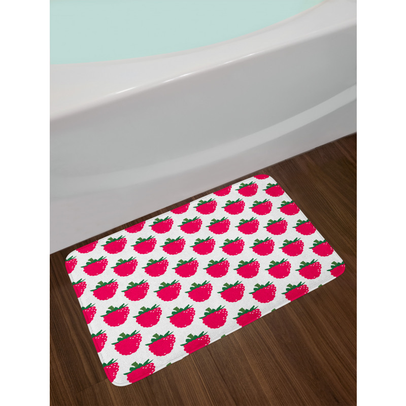 Repetitive Raspberries Design Bath Mat