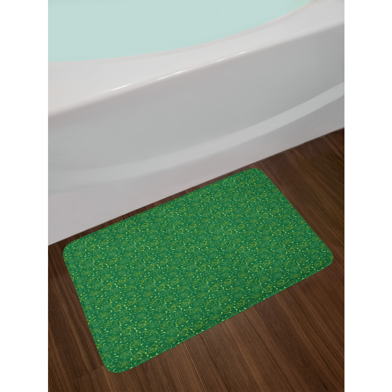 Swirl Flowers Nature Art Bath Mat