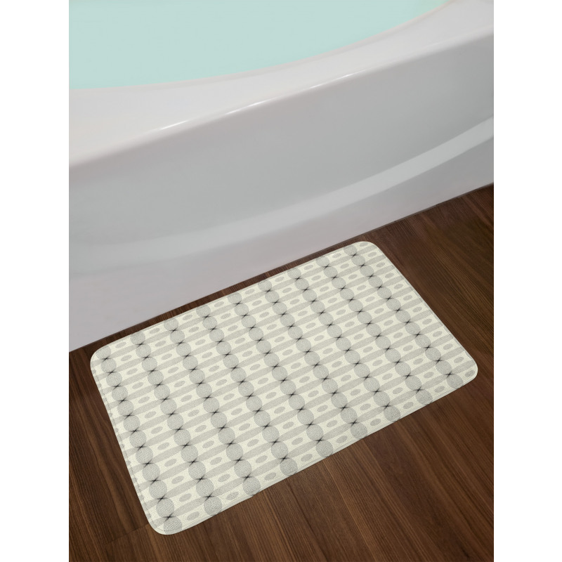 Thin Line Art Modern Grid Bath Mat