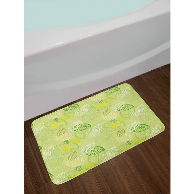 Repeated Leaf Design Art Bath Mat