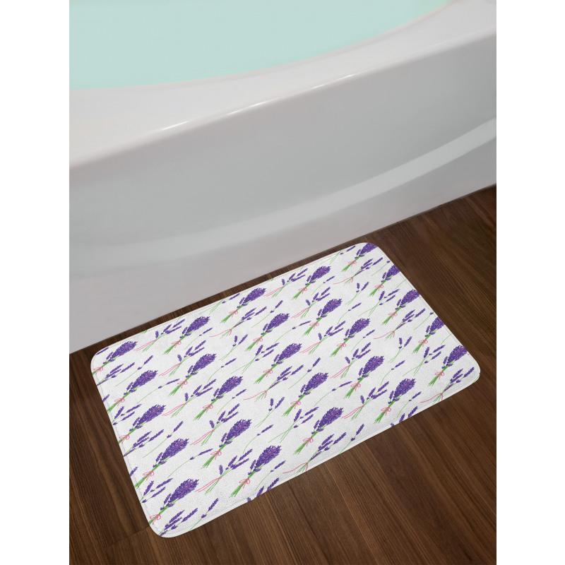 Repeated Lavender Bouquets Bath Mat