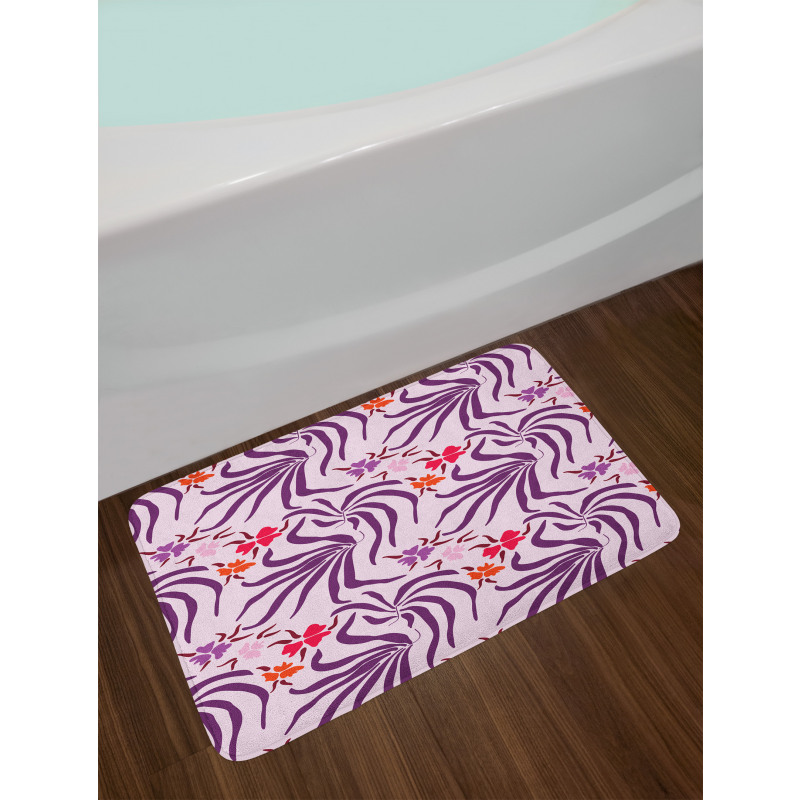 Huge Leaves and Flowers Art Bath Mat