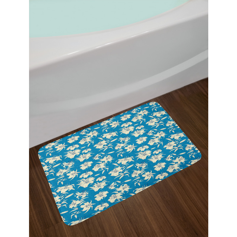 Blooming Lily Flowers Art Bath Mat