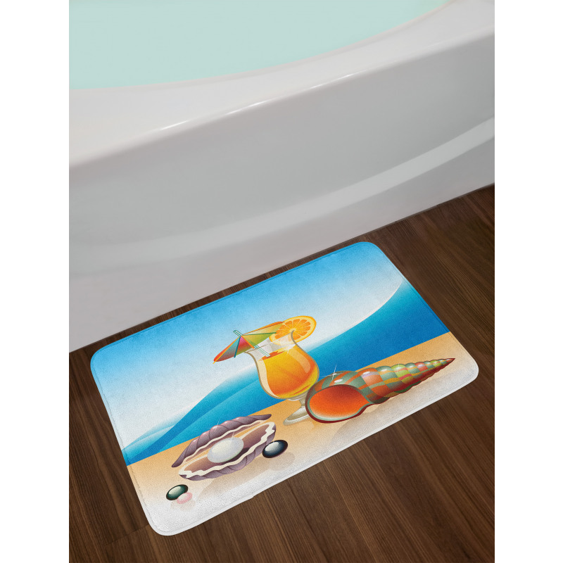 Seascape Summer Beach Bath Mat