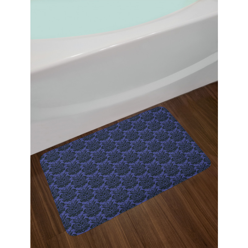 Polka Dots Damask Inspired Bath Mat