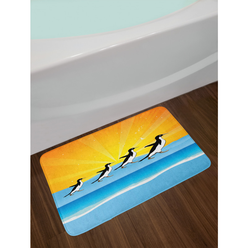 Penguins Walking Bath Mat