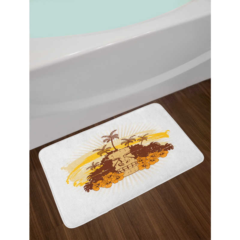 Retro Tropical Tiki Bath Mat