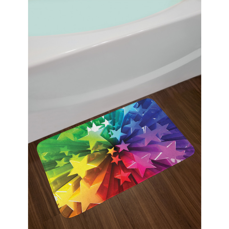 Cheerful Burst of Stars Bath Mat