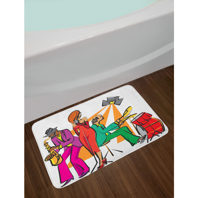 Jazz Band on Stage Bath Mat