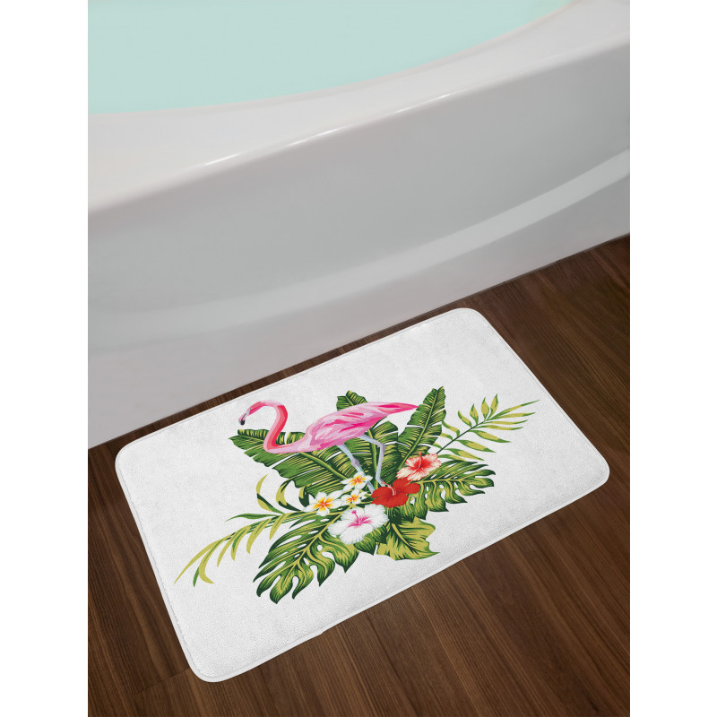 Flamingo and Flowers Bath Mat