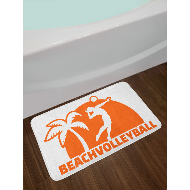 Man Playing Palm Tree Bath Mat