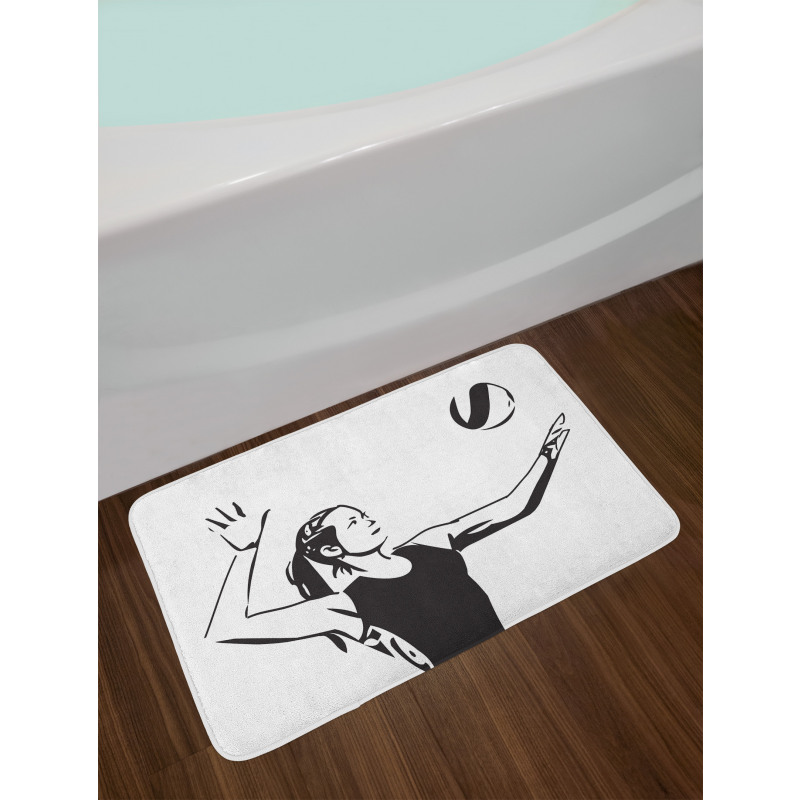 Close Up Lady Portrait Bath Mat