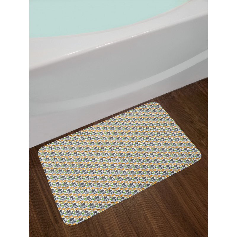 Graphic Different Sports Ball Bath Mat